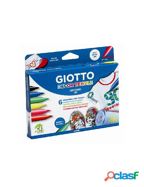 Astuccio 6 giotto decor textile - per tessuti
