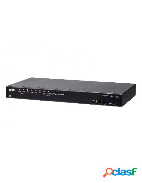 Aten - switch usb 3.0 4k displayport kvm a 8 porte, cs19208