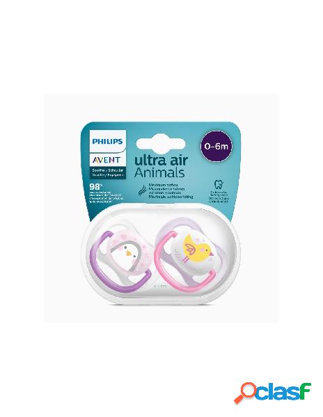 Avent 2 succhietti ultra air 0-6mesi femmina animaletti