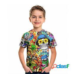 Bambino Da ragazzo maglietta Tee Pop art Floreale Teschi