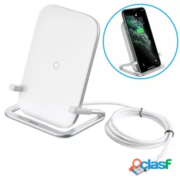 Baseus Rib Fast Wireless Charging Stand - 15W - Bianco