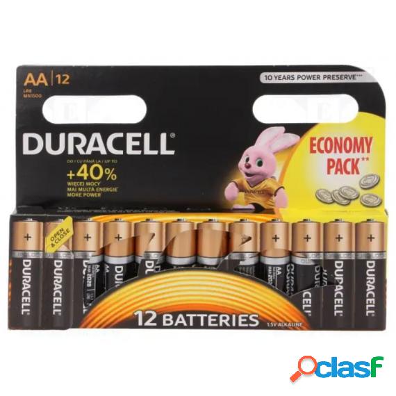 Batterie Duracell Aaa Alcaline 12Pz Mini Stilo Aaa 40 More