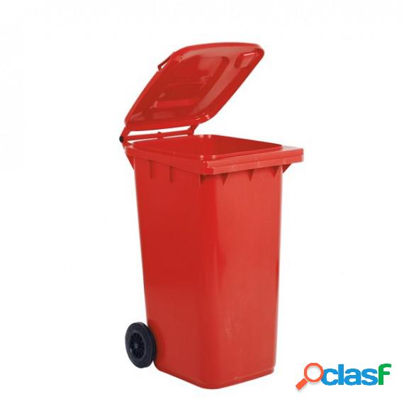 Bidone carrellato per raccolta differenziata - 240 L - rosso