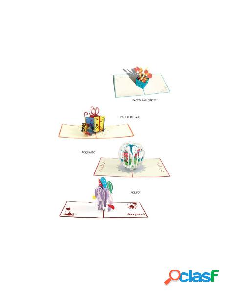 Biglietti origami 3d - confezione da 24 pezzi