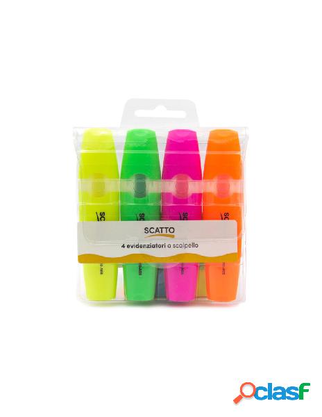Bl. 4pz pvc evidenziatore col.ass.