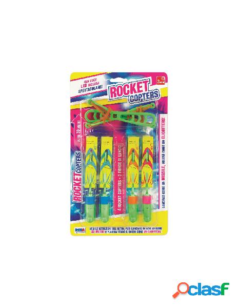 Blister 4 rocket copters con led e fionda lancio