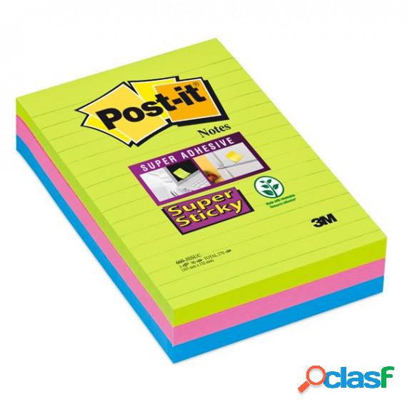 Blocco foglietti Post it Super Sticky rettangolari -