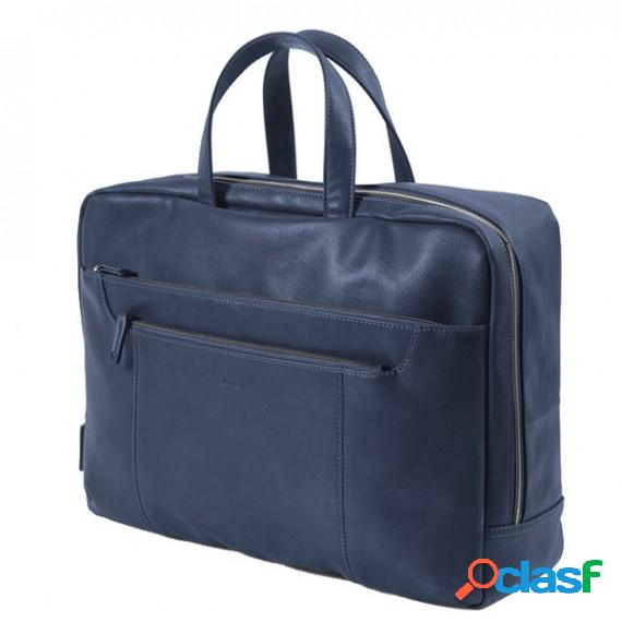 Borsa Gate convertibile - ecopelle - 42x28x14cm - blu -