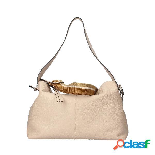 Borsa a spalla e a tracolla in pelle - Beige / TU