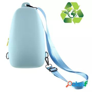 Borsa a tracolla ecologica in silicone con tracolla - blu