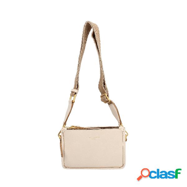 Borsa a tracolla in pelle - Beige / TU