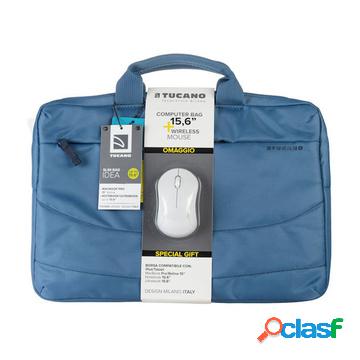 Borsa blu per notebook 15.6" compatta con vano imbottito +
