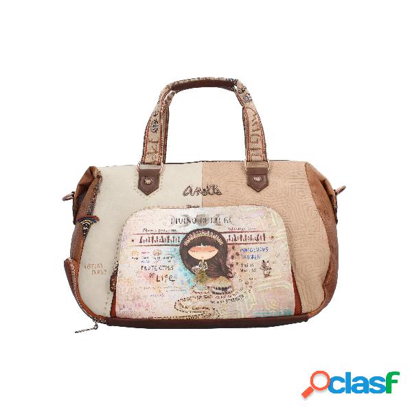 Borsa da viaggio in similpelle - Beige / TU