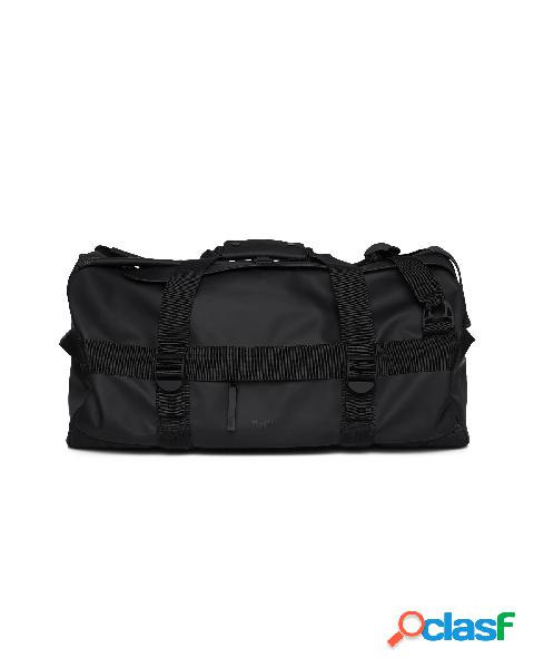 Borsone da viaggio Duffel Bag nero in tessuto tecnico
