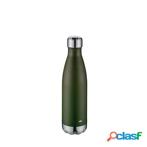 Bottiglia Termica Elegante, Verde Opaco Inox L0,5