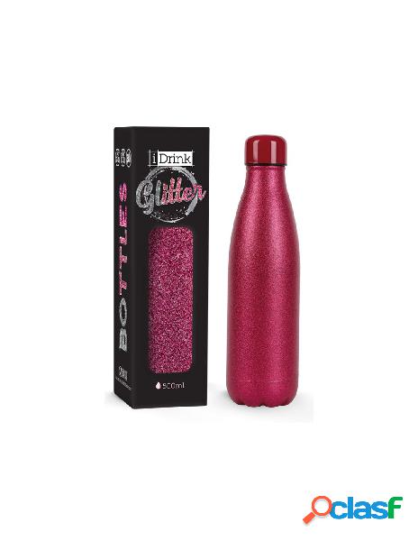 Bottiglia termica 500 ml glitter pink