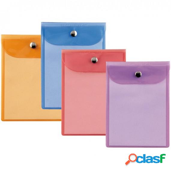 Busta con bottone Press 6 Color - PVC - 15x21 cm - colori