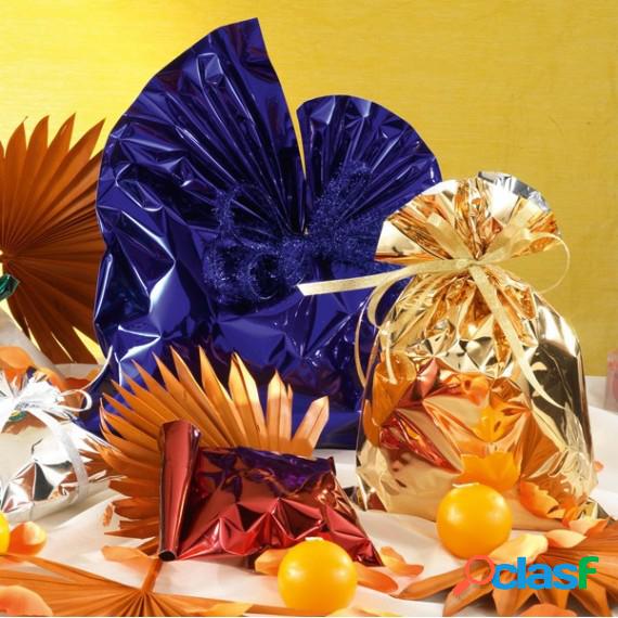 Busta regalo in PPL - metal lucido - blu - 40 x 60cm - senza