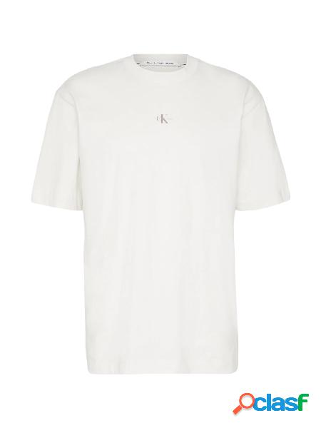 CALVIN KLEIN JEANS T-shirt a manica corta con logo Avorio