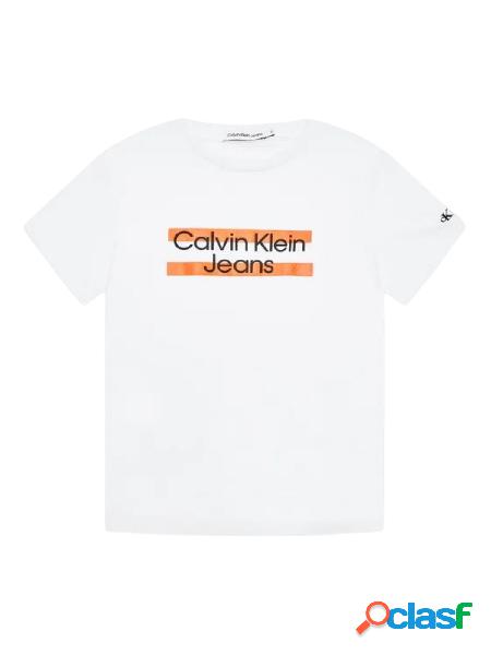 Calvin Klein Jeans Tshirt in jersey di cotone con maxi logo