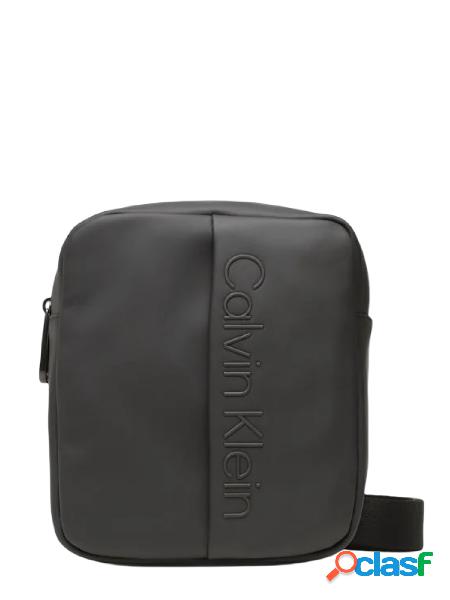Calvin Klein borsello con tracolla in nylon riciclato nero