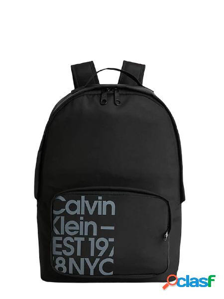 Calvin Klein zaino in tessuto riciclato con stampa logo nero