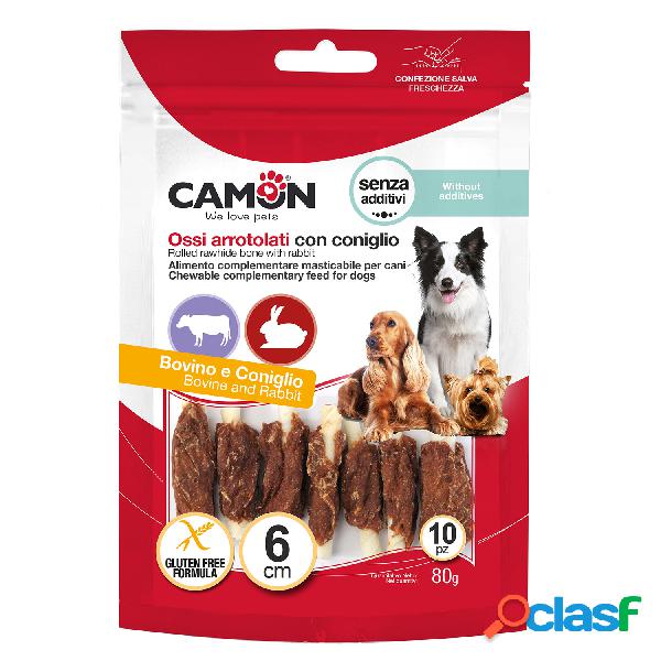 Camon Snack Ossicini di Pelle Bovina con Coniglio 10 pz 80