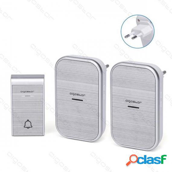 Campanello Wireless Silver Digitale Con 2 Ricevitori -