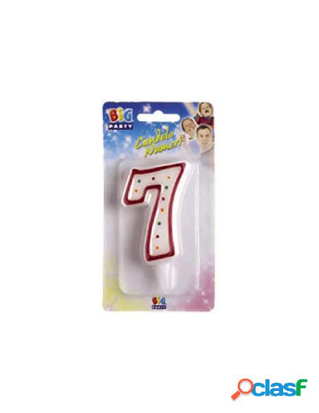 Candelina zuccherino numero 7 rosso