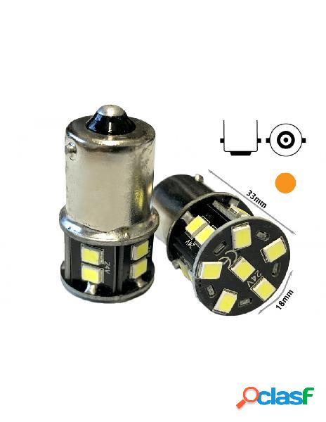 Carall - 24v lampada led ba15s g18 r5w colore arancione 16
