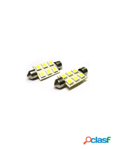 Carall - 24v lampada led siluro t11 c5w 41mm 6 smd 5050