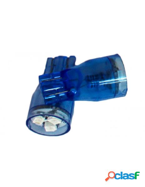 Carall - coppia 2 lampade led t10 con 3 smd 3528 colore blu