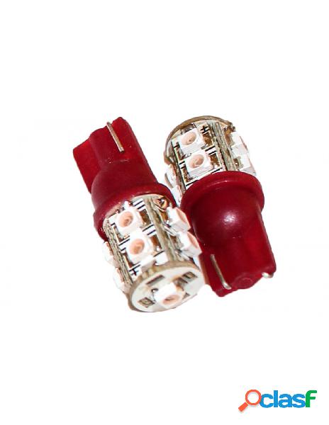 Carall - coppia 2 lampade led t10 con 9 smd 3528 colore