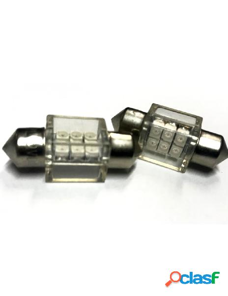 Carall - coppia 2 lampade led t11 c5w siluro 31mm quadrato