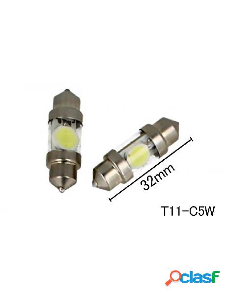 Carall - coppia 2 lampade led t11 c5w siluro 32mm con 1