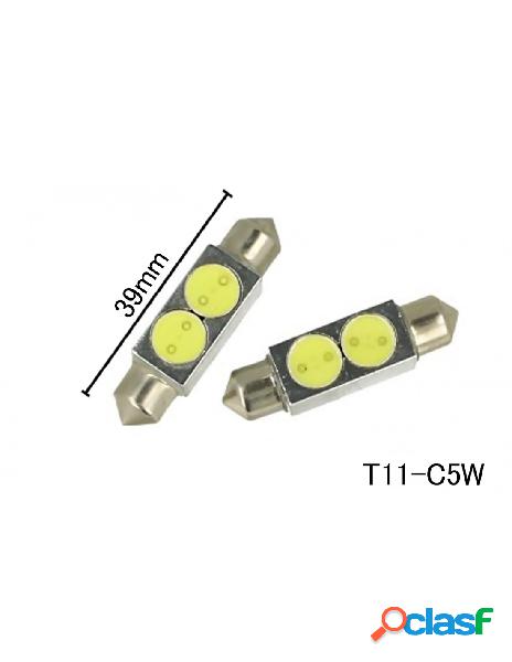 Carall - coppia 2 lampade led t11 c5w siluro 39mm con 2