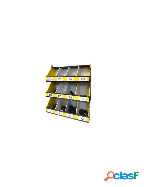 Carall - kit espositore in cartone con 3 piani 12 posti per