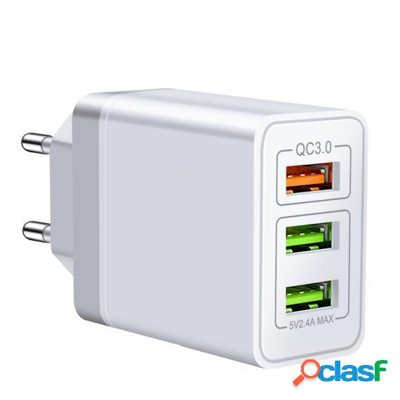 Caricatore 3 Porte Usb Da Muro 1 Usb Supporta Ricarica Fast