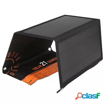 Caricatore solare pieghevole con due porte USB - 21W