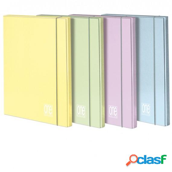 Cartella Pastel One Color - con elastico - 3 lembi - 26 x 35