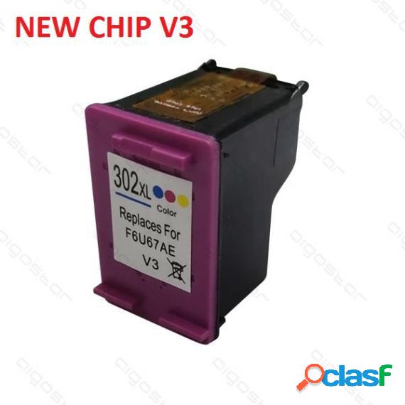 Cartuccia Hp 302Xl Colore New Chip V3 Compatibile Per Hp