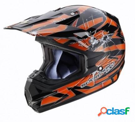 Casco cross Scorpion VX 24 Air Impact nero arancio