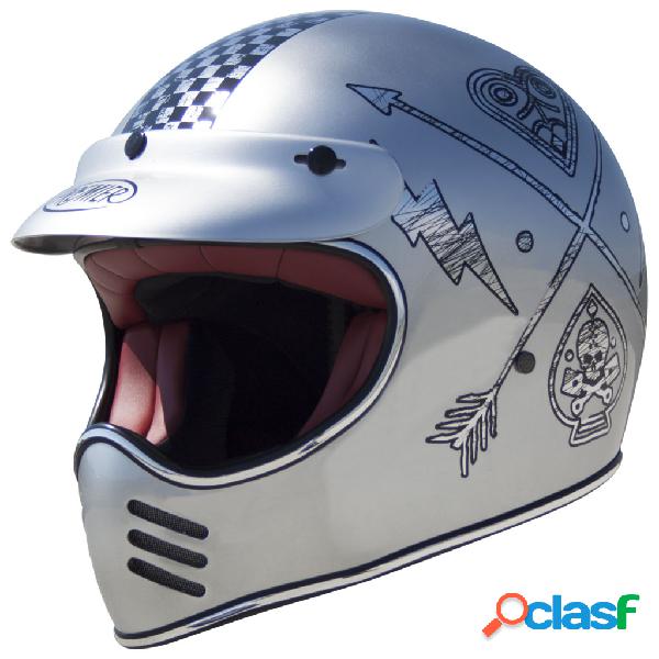 Casco integrale Premier MX NX Chromed in fibra argento