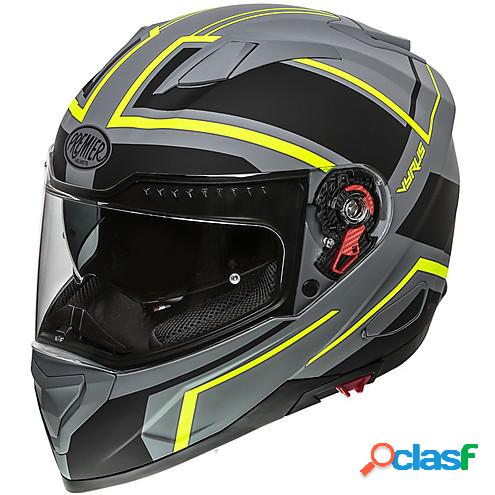 Casco integrale Premier VYRUS NDY GREY BM Grigio Giallo Fluo