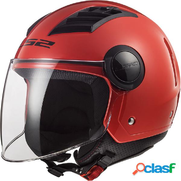Casco jet LS2 OF562 AIRFLOW GLOSS Rosso Long