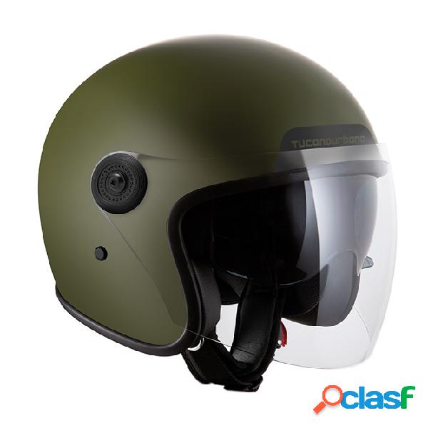 Casco jet Tucano Urbano ELJET in fibra Verde Airborne Opaco
