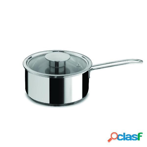 Casseruola fonda un manico 16 cm con coperchio in vetro