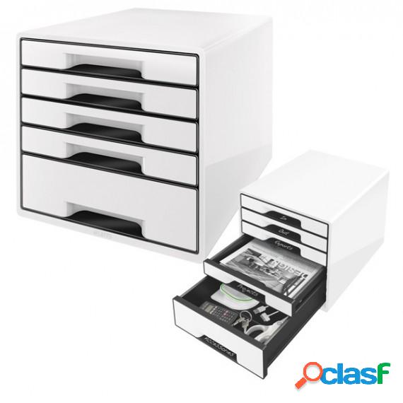 Cassettiera Drawer Cabinet Cube 5 - 28,7x27x36,3 cm - bianco