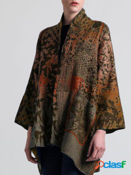 Casuale Maniche Lunghe Tasche Girocollo Cappotto