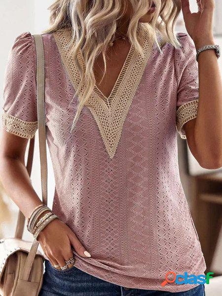Casuale Pizzo Regolare In forma Camicia